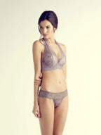 Kira Halter Push-Up Bra, Petites, Deep-Plunge, Lace, Bralette