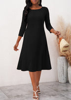 3/4 Sleeve Round Neck Dress