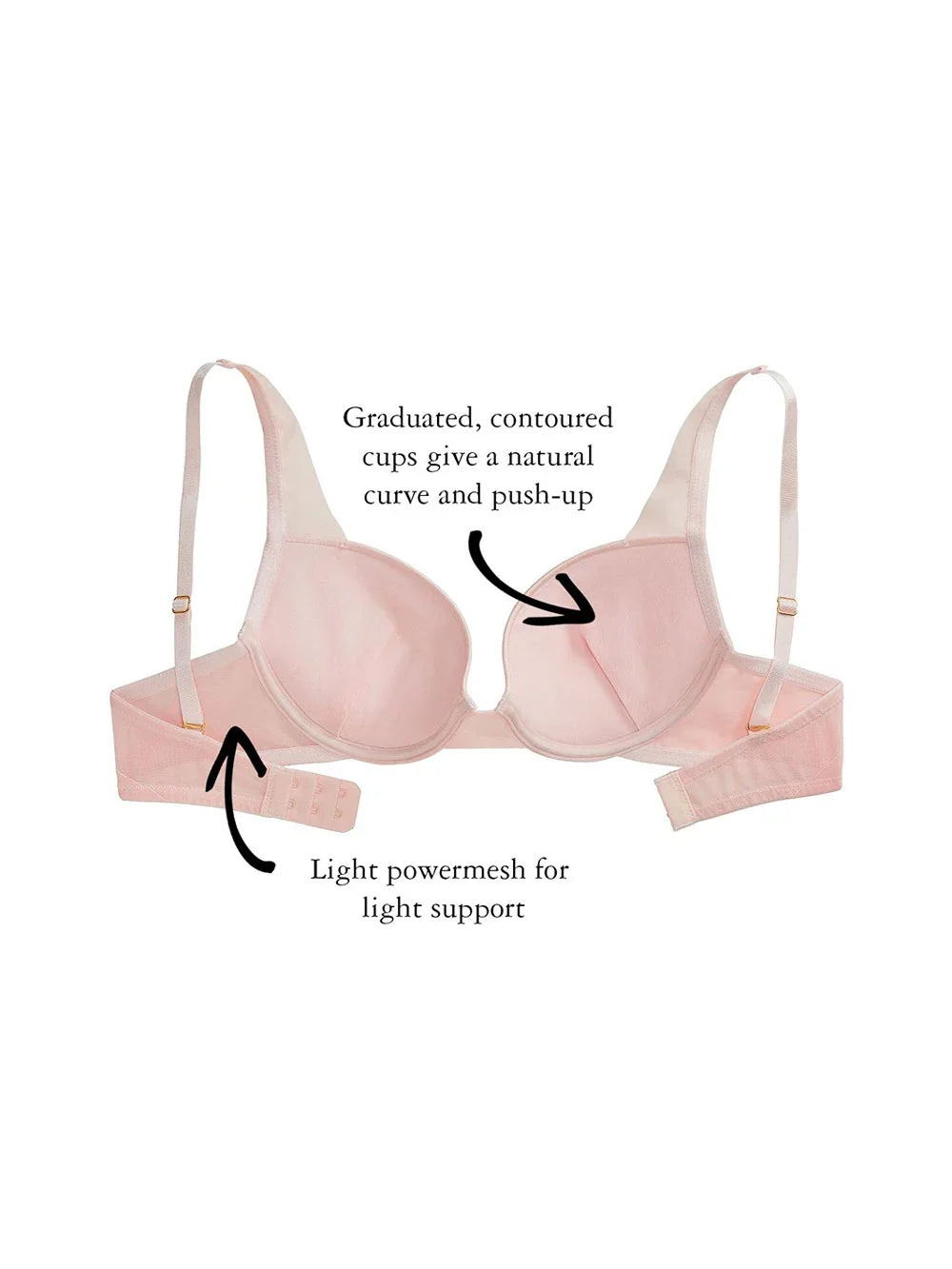 Fay Demi-Cup Bra, Petite, Contoured Cups, Smooth, Underwire, Push-Up