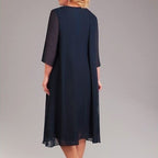 Women's Plus Size Sequin Dress Solid Color Crew Neck Party Dress
