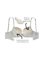 Jeanne Bra, Petite, Demi-cup, Push-up, Removable padding, Smooth Cup
