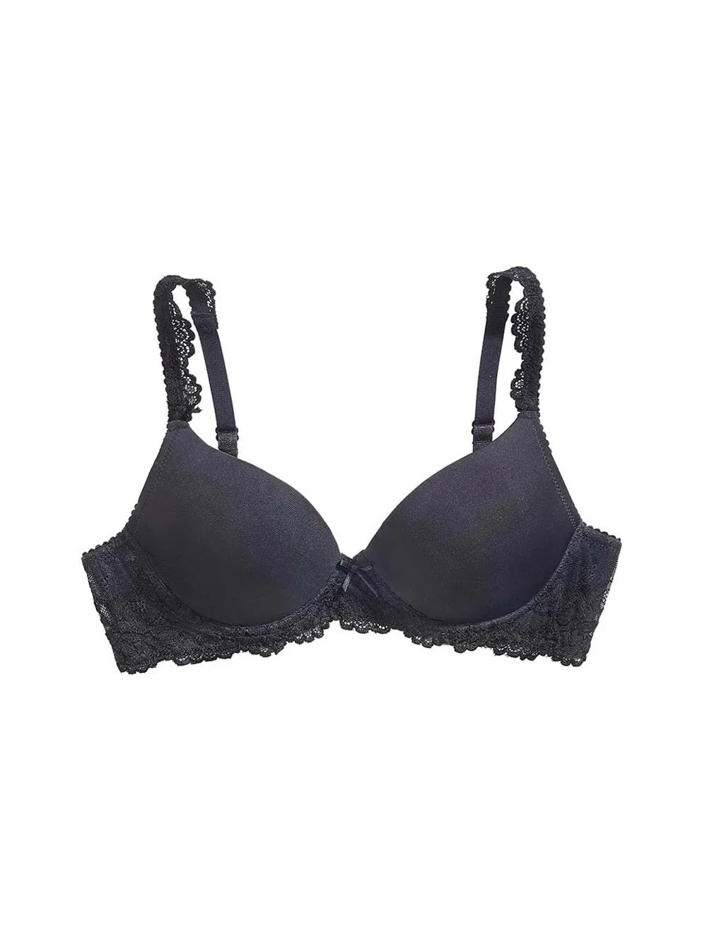 Yvonne Black Bra, Smooth Cup, Petite, Light Push-Up, T-Shirt Bra