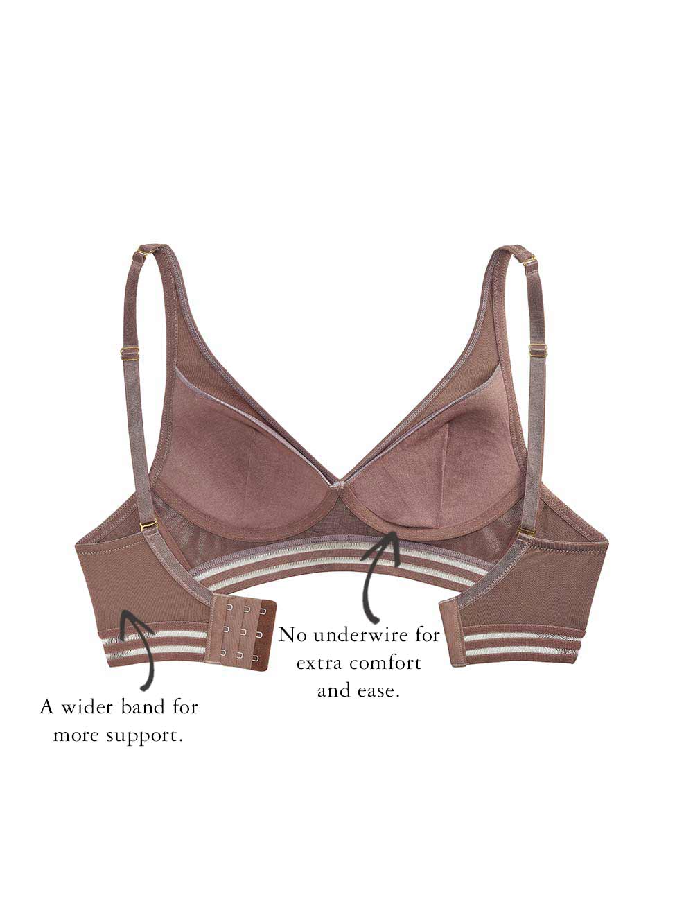 Hattie Wire-free Bra, Petite, Lightly Lined, Wide Band, Bralette