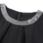 Women's Plus Size Sequin Dress Solid Color Crew Neck Party Dress