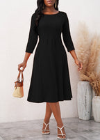 3/4 Sleeve Round Neck Dress
