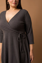 PLUS Faux Wrap Tie Dress