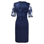 Women's Plus Size Party Dress Floral Crew Neck Lace Dress