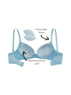 Kaitlyn Demi-Cup Bra, Petites, Push-Up, Removable Padding, Smooth Cup