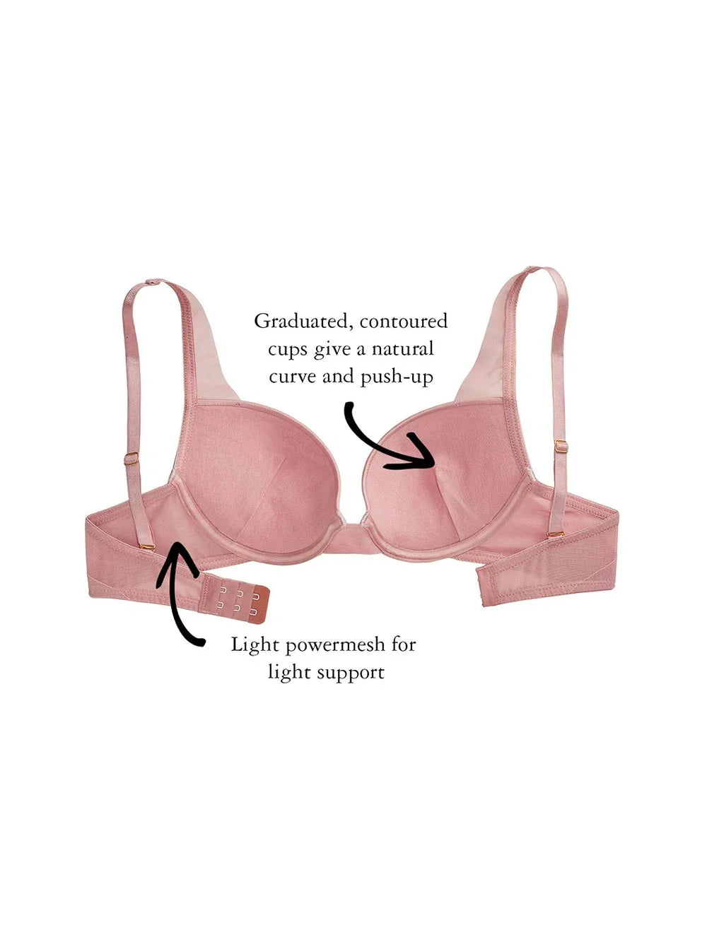 Fay Demi-Cup Bra, Petite, Contoured Cups, Smooth, Underwire, Push-Up