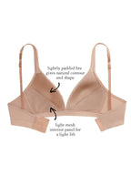 Erika Wire-free Bra, Petite, Lightly Padded, Smooth Cup, T-Shirt Bra