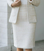 Women's Dress Set Two Piece Dress Mini Dress White Long Sleeve Pure Color Button Layered Winter Fall V Neck Stylish Modern 2022 S M L XL XXL 3XL / Cotton / Sheath Dress