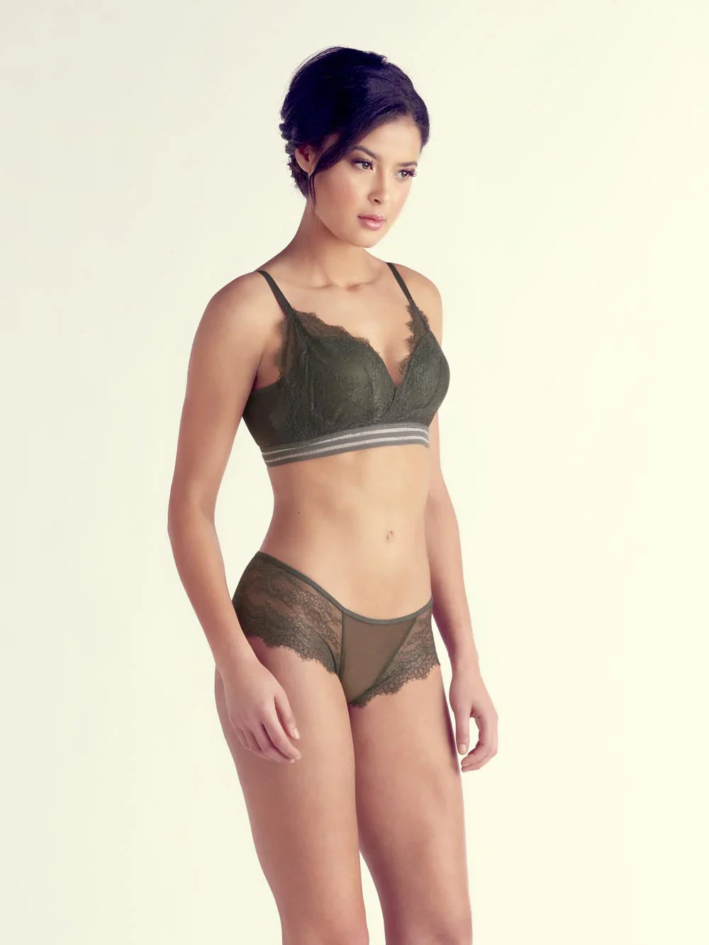 Caroline Wire-free Bra, Lightly Lined Cups, Petite, Bralette, Lace