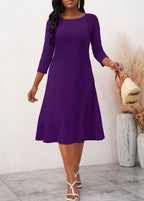3/4 Sleeve Round Neck Dress