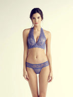 Kira Halter Push-Up Bra, Petites, Deep-Plunge, Lace, Bralette