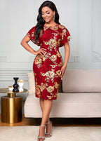 Mesh Stitching Round Neck Embroidered Lace Dress