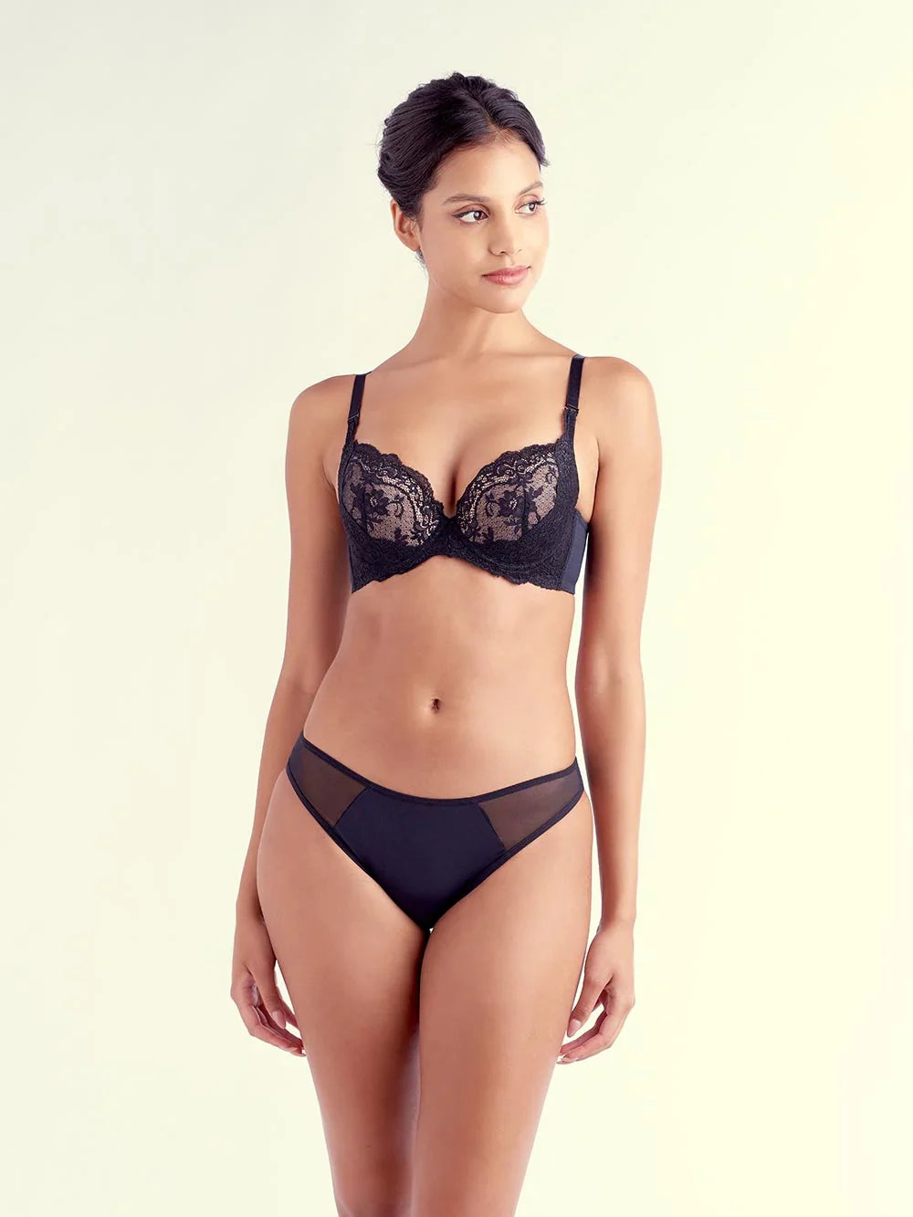 Elsie Lace Bra, Contoured, Push-Up, Petite, Demi-Cup, Small Sizes