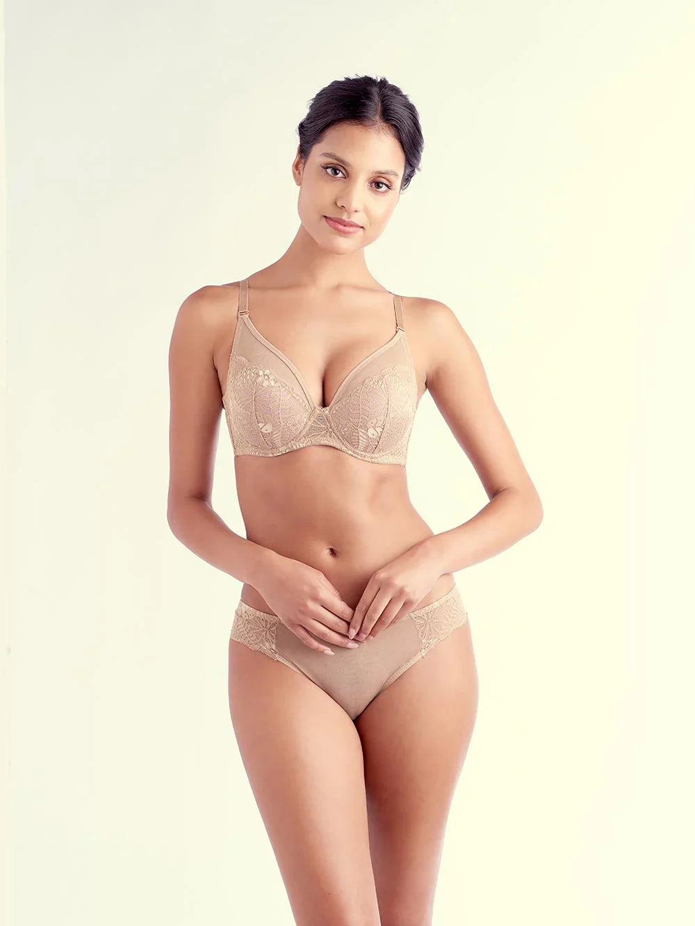 Ashly Lace Bra, Petite, Push-up, Demi-Cup, Small Sizes