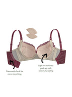 Francesca Mini Corset Bra, Petites, Extra Wide Band, Push-Up, Lace