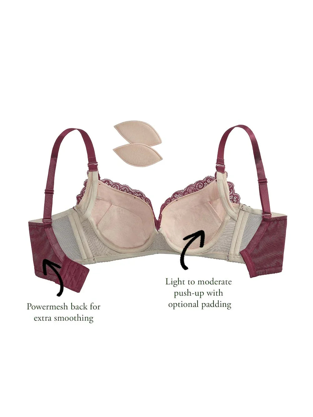 Francesca Mini Corset Bra, Petites, Extra Wide Band, Push-Up, Lace