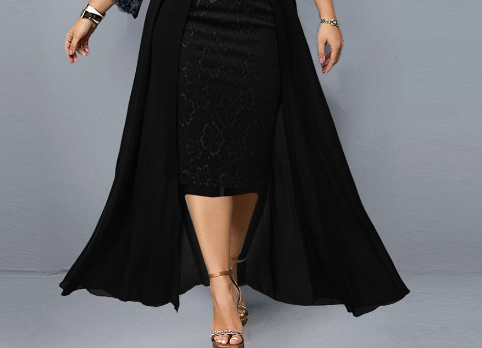 Women's Plus Size A Line Dress Midi Dress