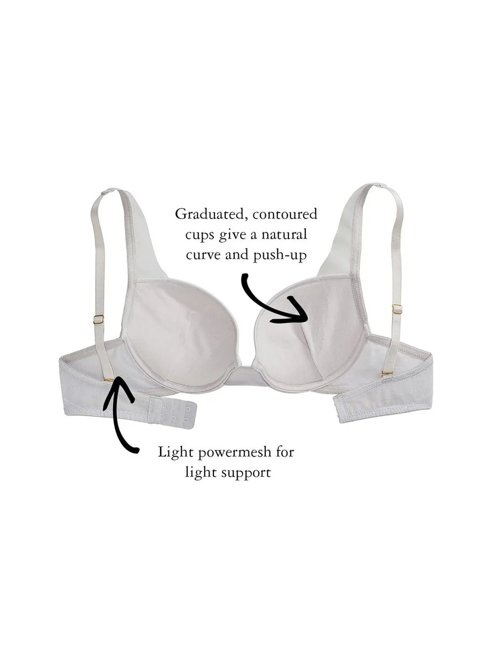 Fay Demi-Cup Bra, Petite, Contoured Cups, Smooth, Underwire, Push-Up