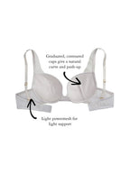 Fay Demi-Cup Bra, Petite, Contoured Cups, Smooth, Underwire, Push-Up