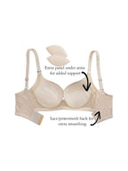 Abigail Contoured Bra, Petite, Smooth Cup, Push-Up Cups, Wide Band