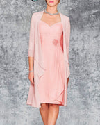 Women's Dress Set Two Piece Dress Knee Length Dress White Pink Light Green Half Sleeve Floral Pure Color Ruched Lace Fall Spring V Neck Elegant Formal 2022 S M L XL XXL 3XL 4XL 5XL 6XL