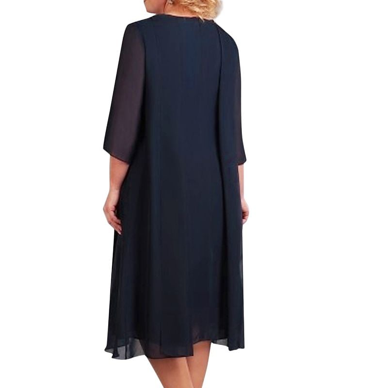 Women's Plus Size Sequin Dress Solid Color Crew Neck Party Dress