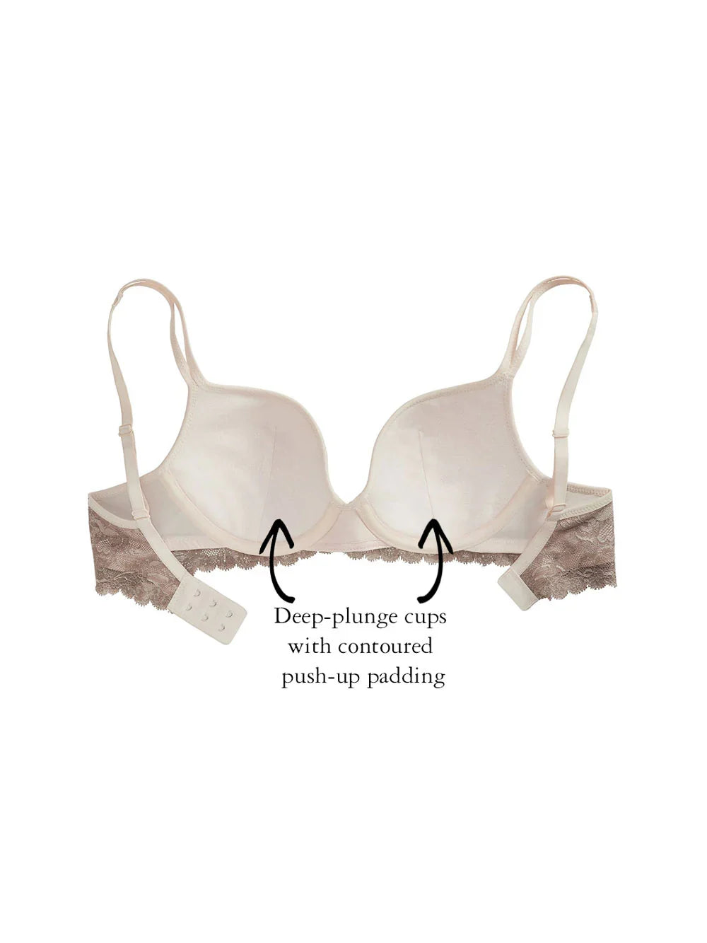 Kymber Contoured Bra, Petite, Push-Up, Deep-Plunge, Molded Cups, Lace